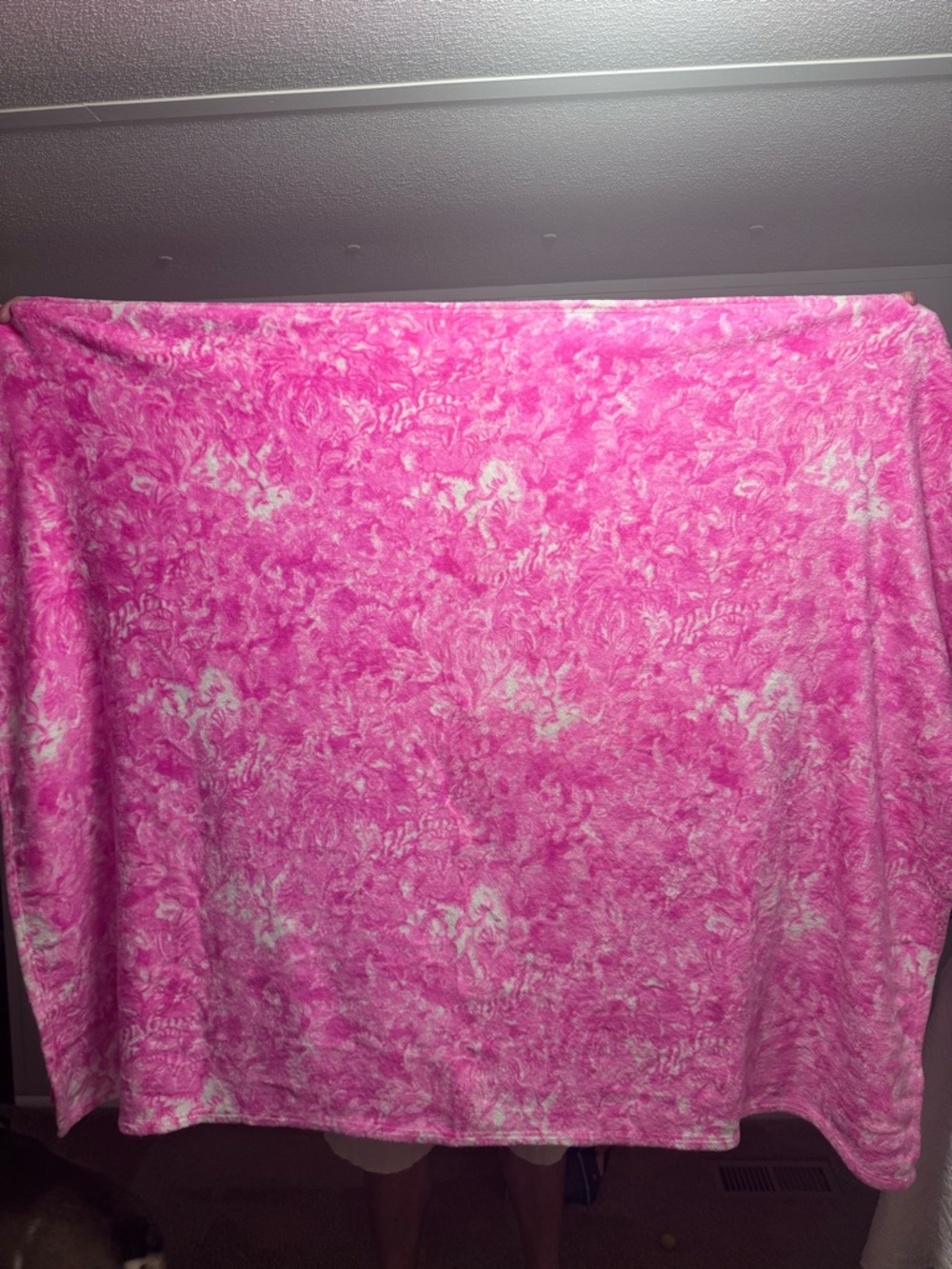 Lilly Pulitzer Pink Marble Plush Throw Blanket